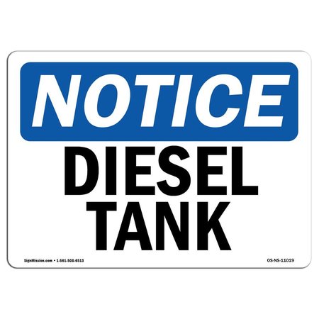 SIGNMISSION Safety Sign, OSHA Notice, 3.5" Height, 5" Width, Diesel Tank Sign, Landscape, 10PK OS-NS-D-35-L-11019-10PK